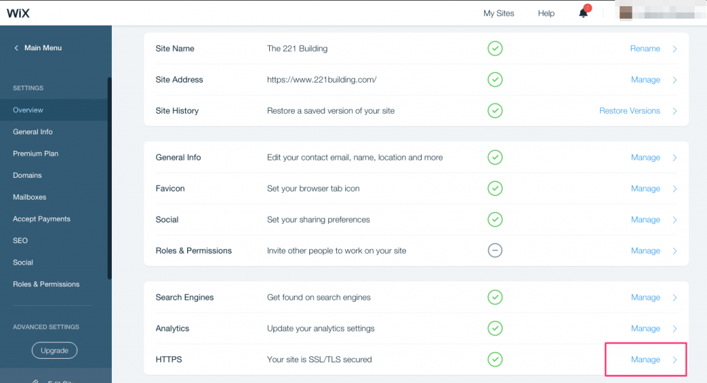 Como ativar SSL para Wix